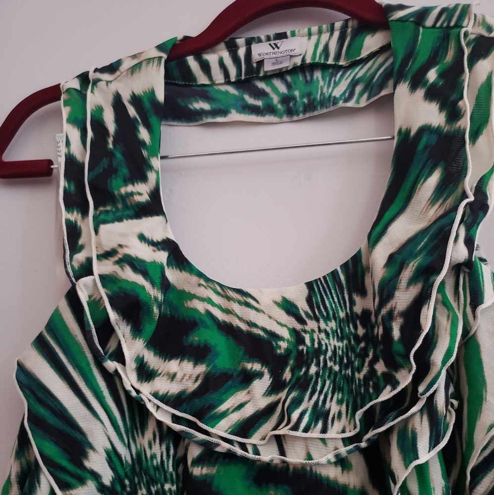 Abstract Halter Ruffle Blouse - Picture 2 of 4